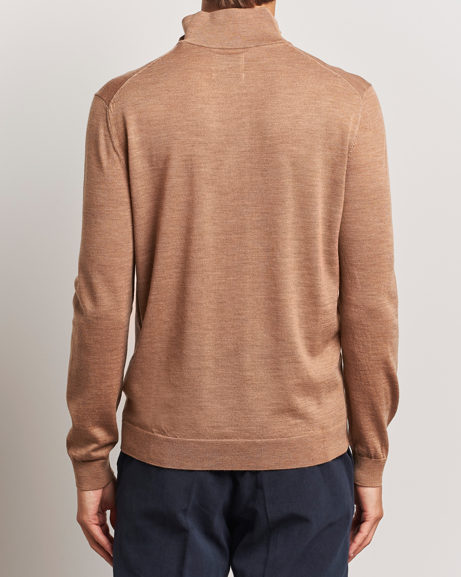 Herren | Pullover | GANT | Extrafine Merino Wool Half Zip Dk Sand Melange