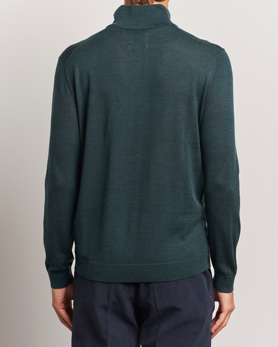 Herren | Pullover | GANT | Extrafine Merino Wool Half Zip Tartan Green