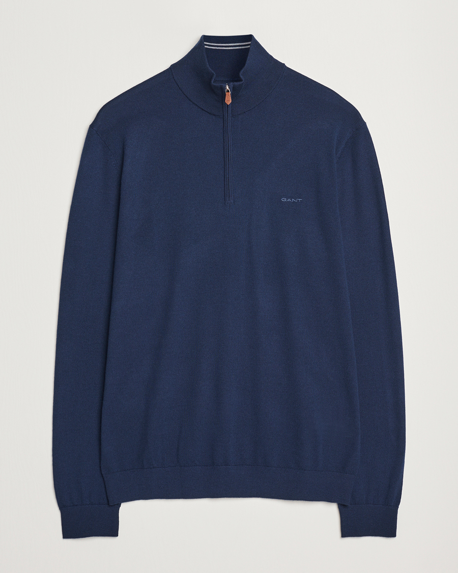 Herren | Pullover | GANT | Extrafine Merino Wool Half Zip Marine
