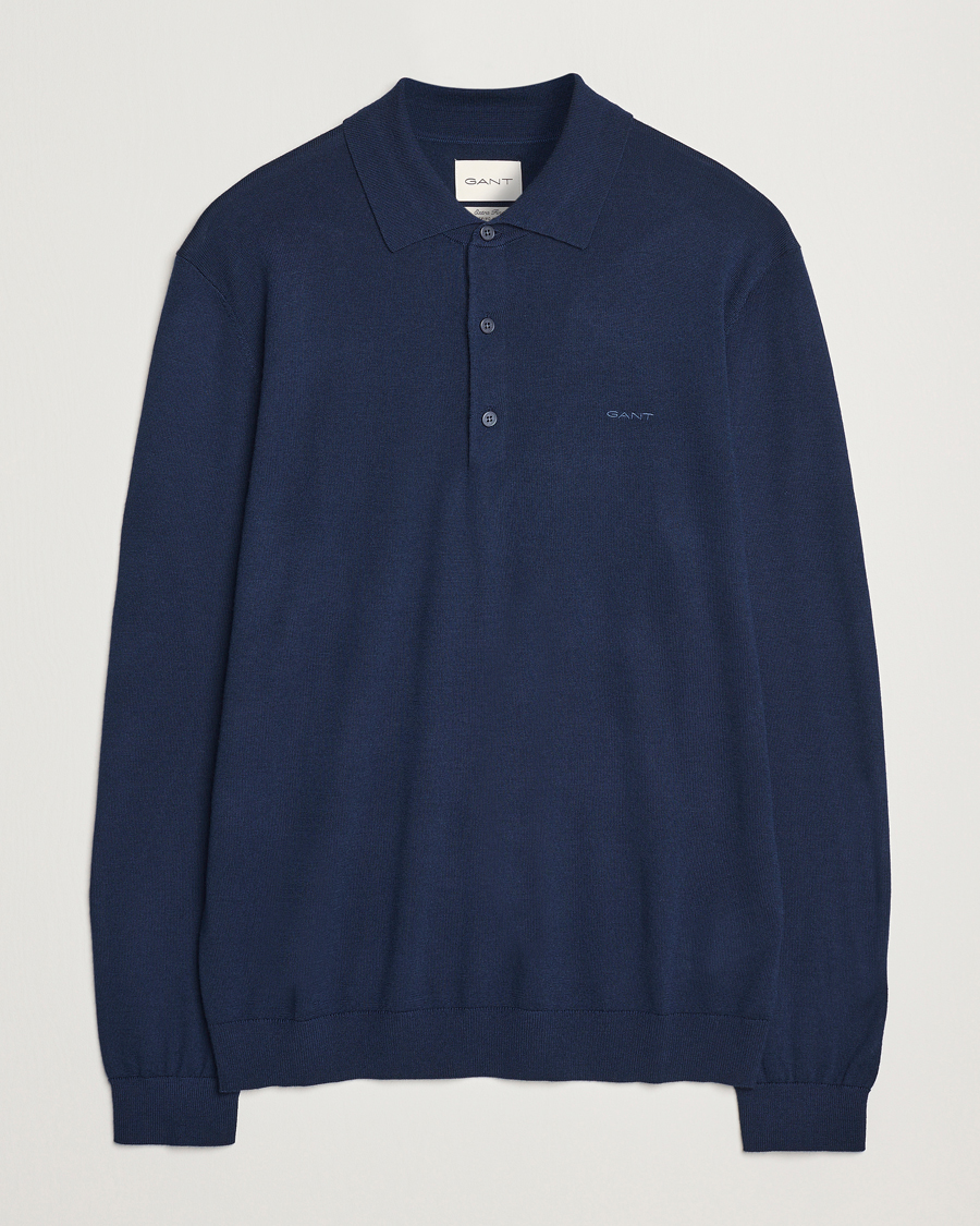 Herren | Pullover | GANT | Extrafine Merino Wool Polo Marine