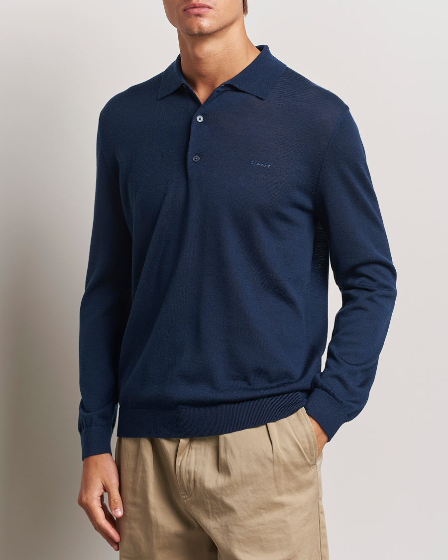 Herren | Pullover | GANT | Extrafine Merino Wool Polo Marine