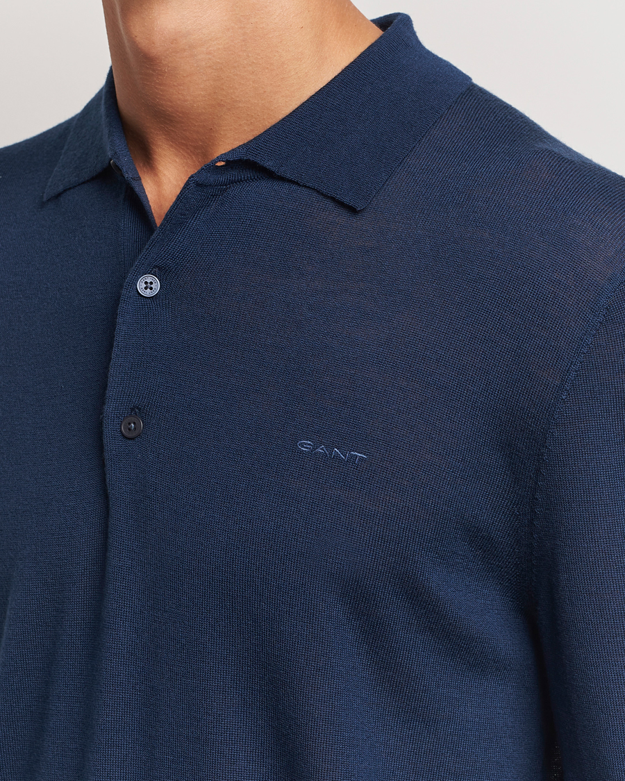 Herren | Pullover | GANT | Extrafine Merino Wool Polo Marine