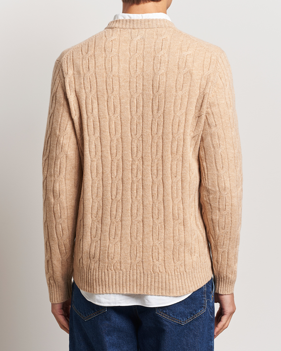 Herren | Pullover | GANT | Lambswool Cable C-Neck Khaki Melange