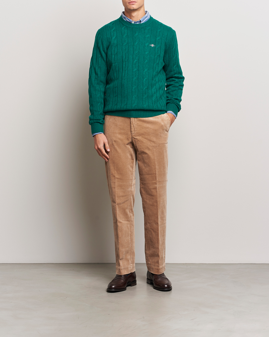 Herren | Pullover | GANT | Lambswool Cable C-Neck Deep Forest Green