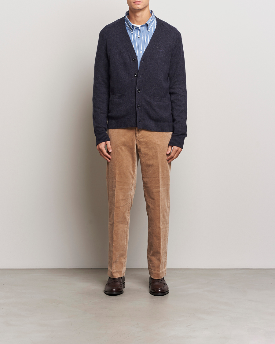 Herren | Pullover | GANT | Wool Blend Cardigan Dark Navy Melange