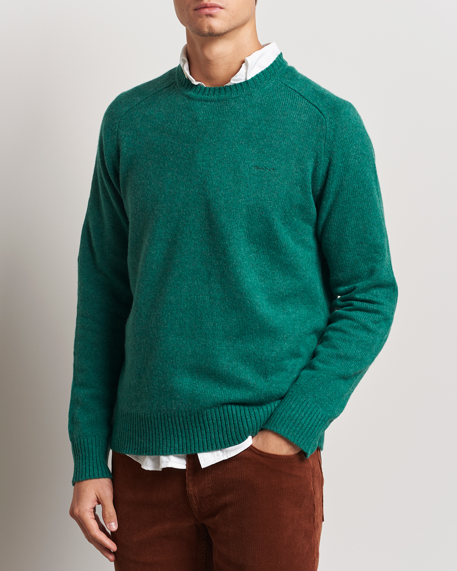 Herren | Pullover | GANT | Wool Blend C-Neck Deep Forest Green