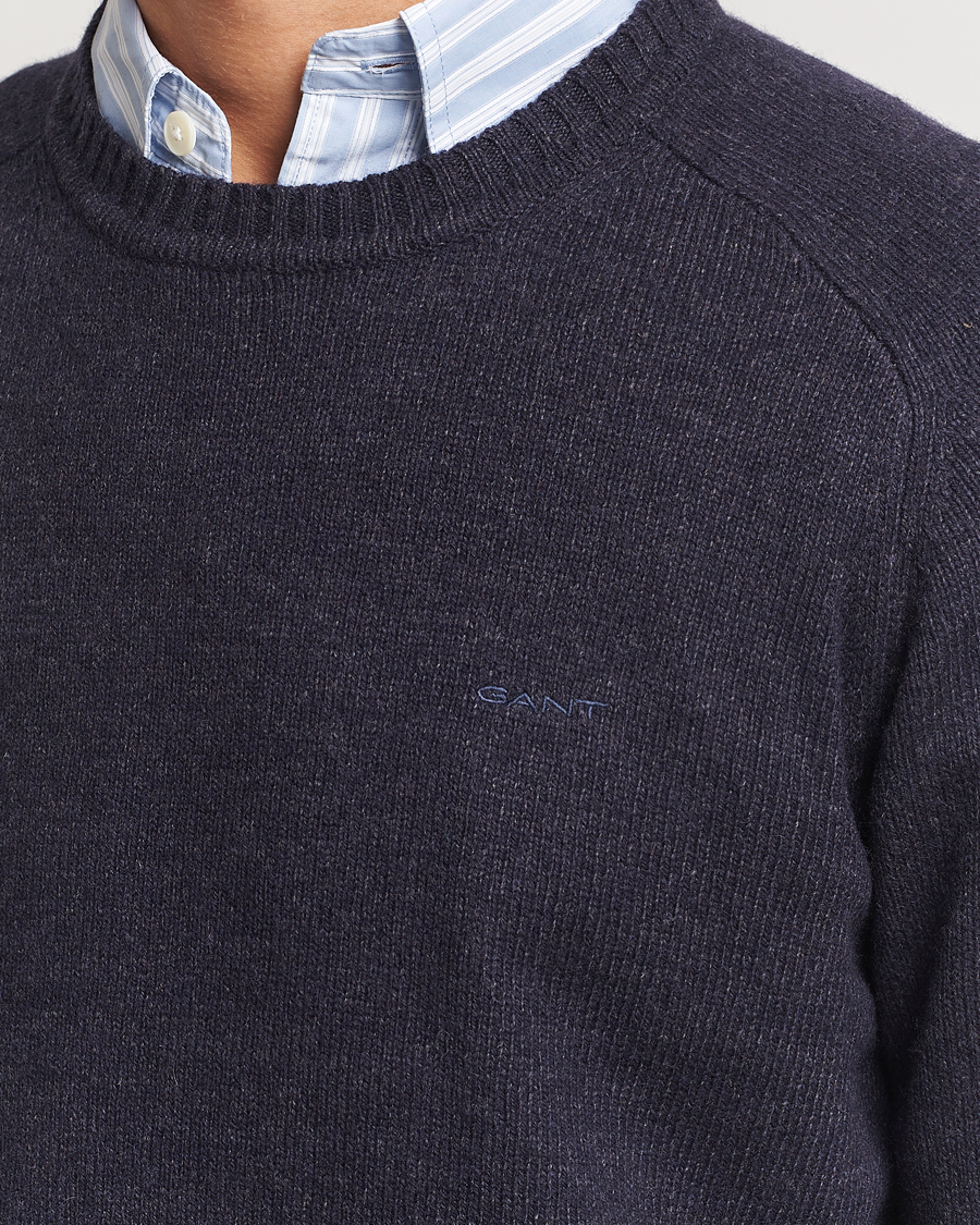 Herren | Pullover | GANT | Wool Blend C-Neck Dark Navy Melange