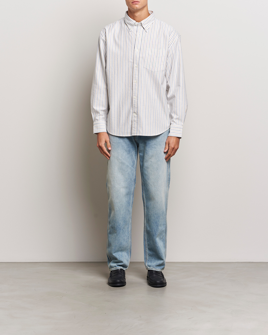 Herren | Hemden | GANT | Rel Herigate Oxford Stripe Shirt Eggshell