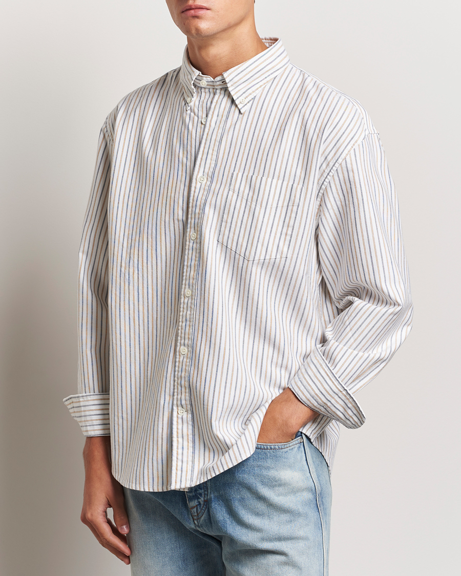 Herren | Hemden | GANT | Rel Herigate Oxford Stripe Shirt Eggshell