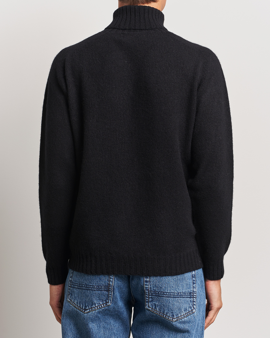 Herren | Pullover | Harley Of Scotland | Supersoft Lambswool Rollneck Black