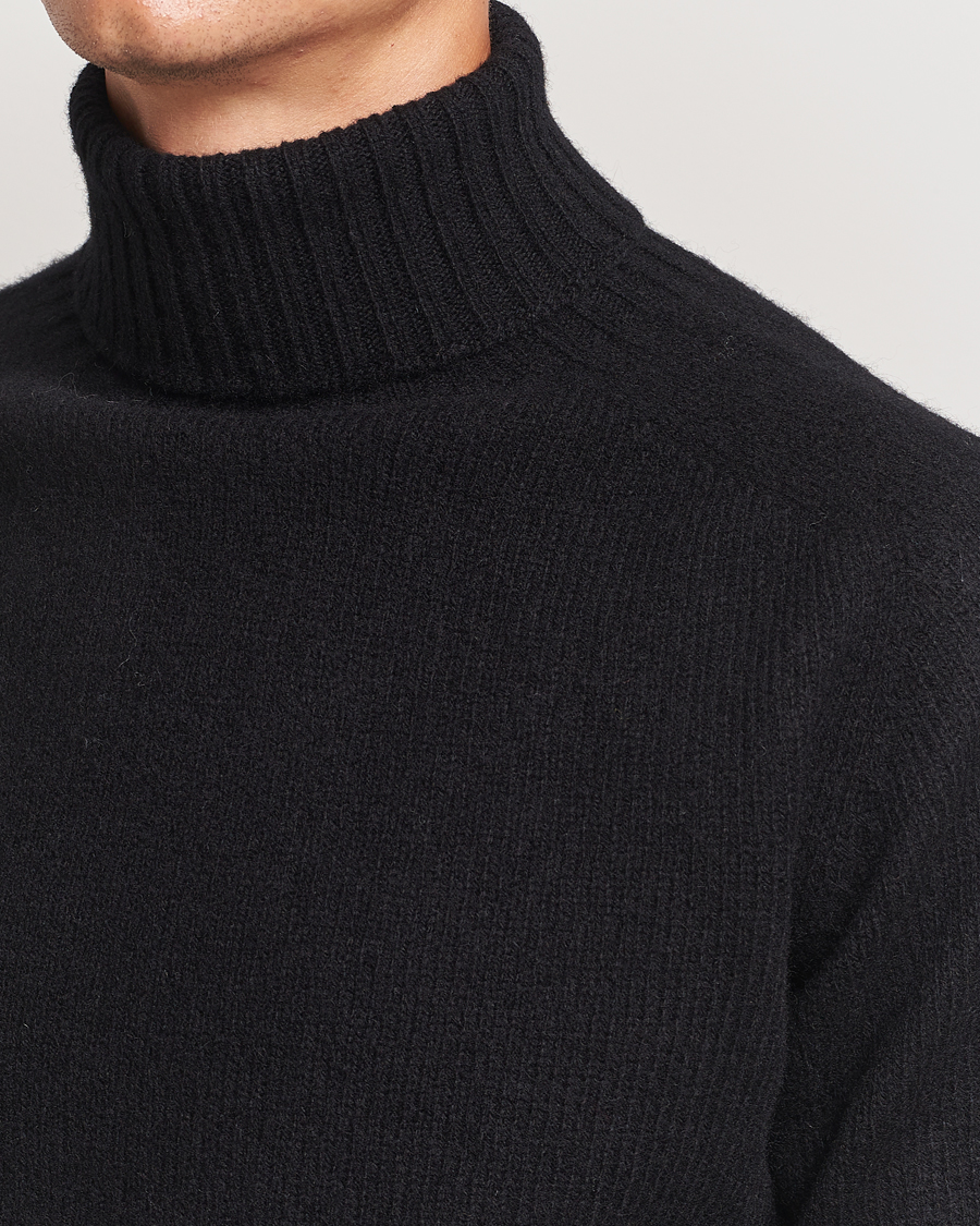Herren | Pullover | Harley Of Scotland | Supersoft Lambswool Rollneck Black