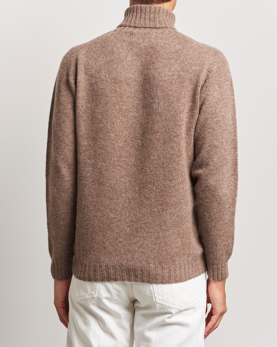 Herren | Pullover | Harley Of Scotland | Supersoft Lambswool Rollneck Nutmeg Brown