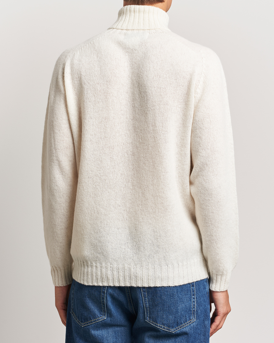 Herren | Pullover | Harley Of Scotland | Supersoft Lambswool Rollneck Winter White