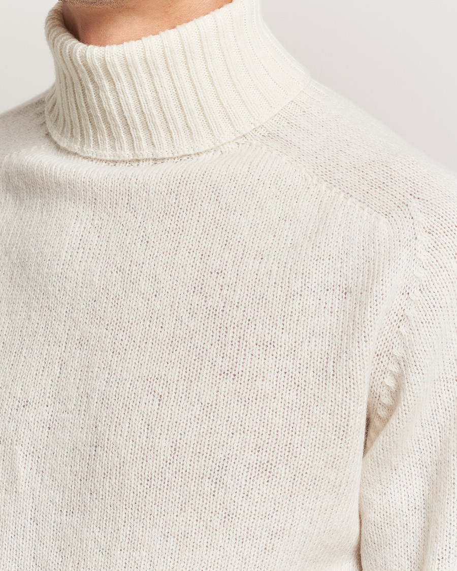 Herren | Pullover | Harley Of Scotland | Supersoft Lambswool Rollneck Winter White