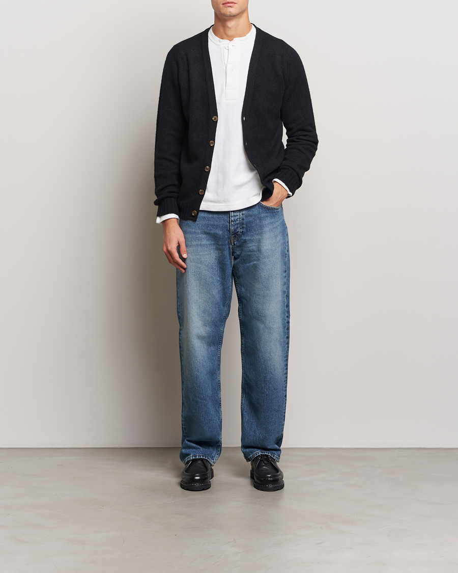 Herren | Pullover | Harley Of Scotland | Supersoft Lambswool Cardigan Black