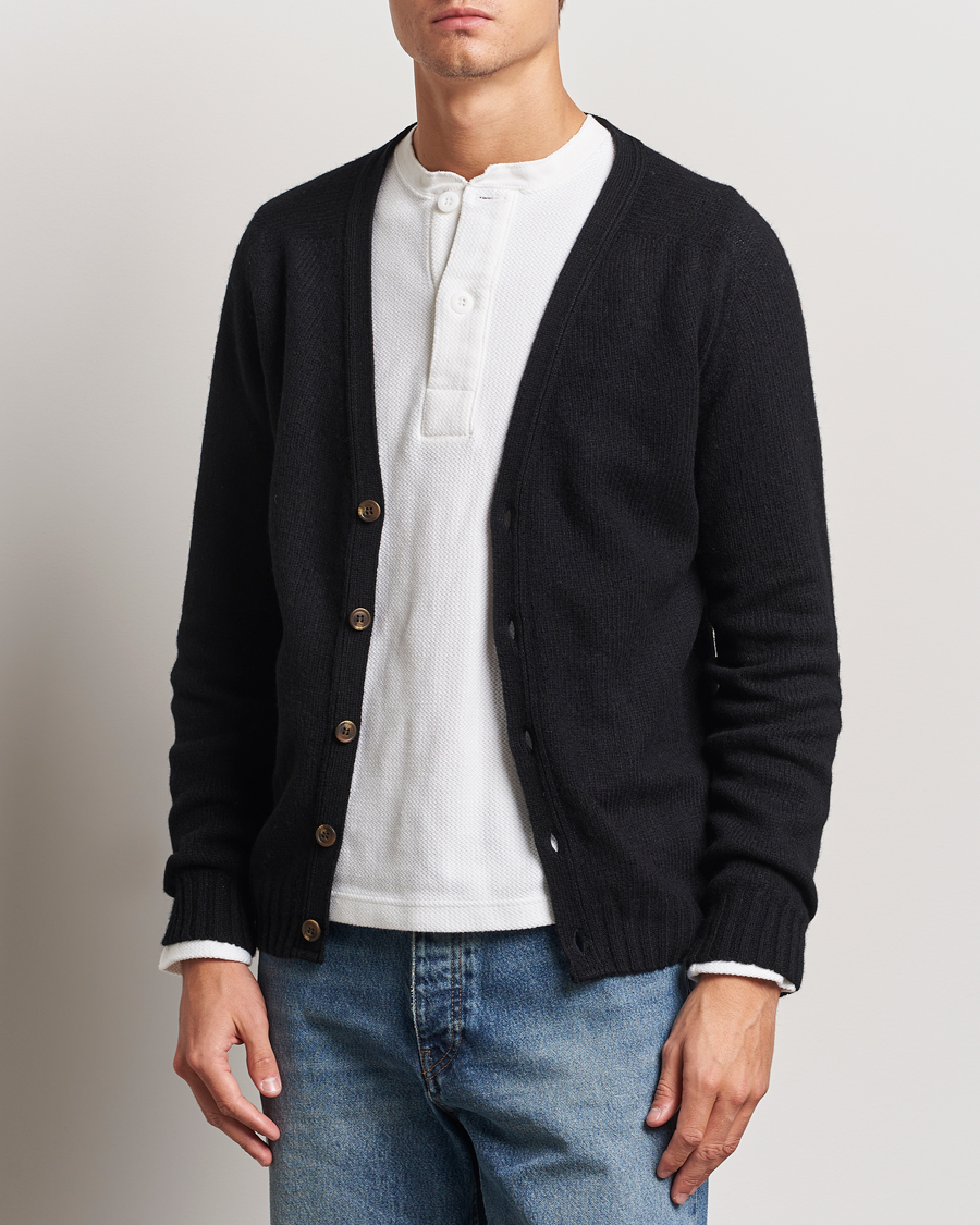Herren | Pullover | Harley Of Scotland | Supersoft Lambswool Cardigan Black