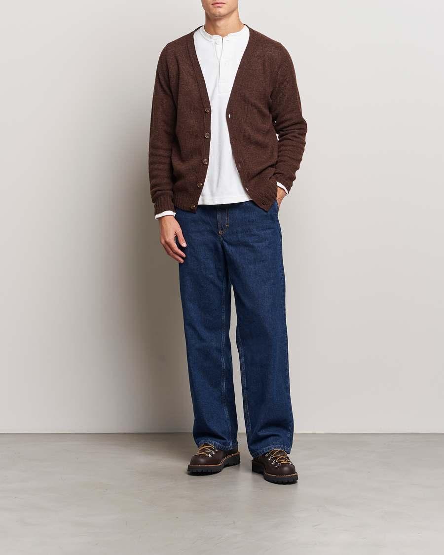 Herren | Pullover | Harley Of Scotland | Supersoft Lambswool Cardigan Coffee