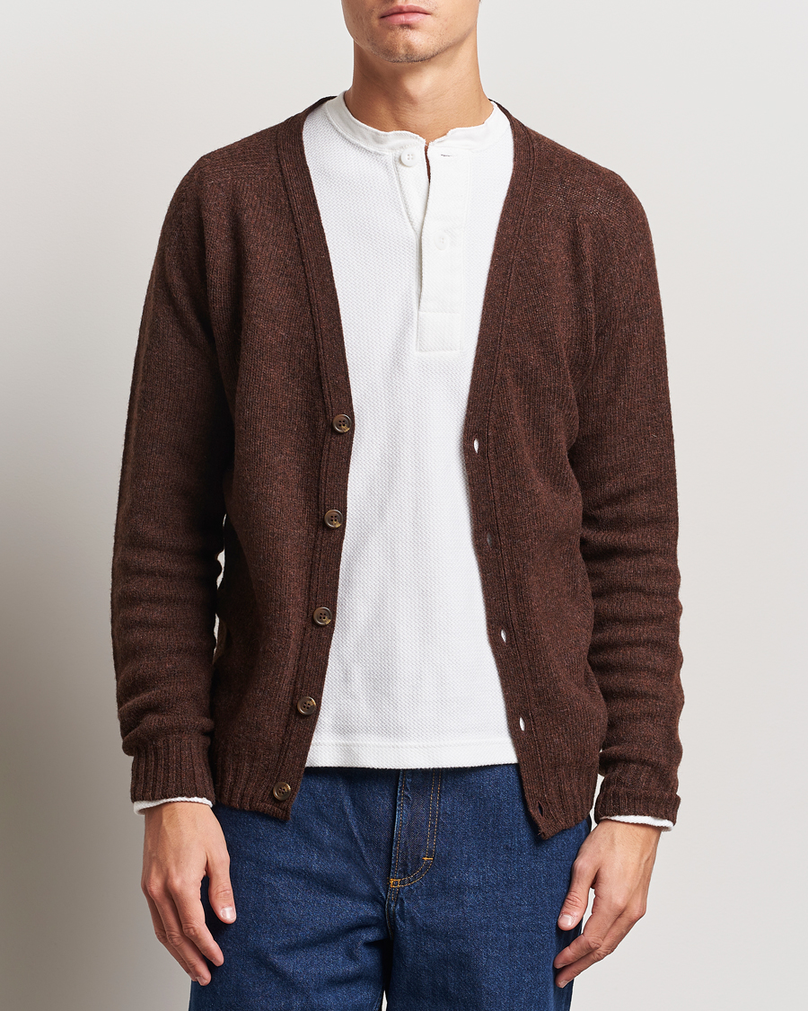 Herren | Pullover | Harley Of Scotland | Supersoft Lambswool Cardigan Coffee
