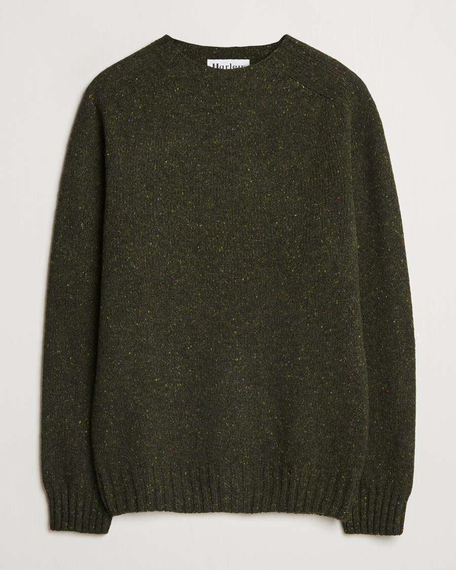 Herren | Pullover | Harley Of Scotland | Donegal Wool Crewneck Harris Green