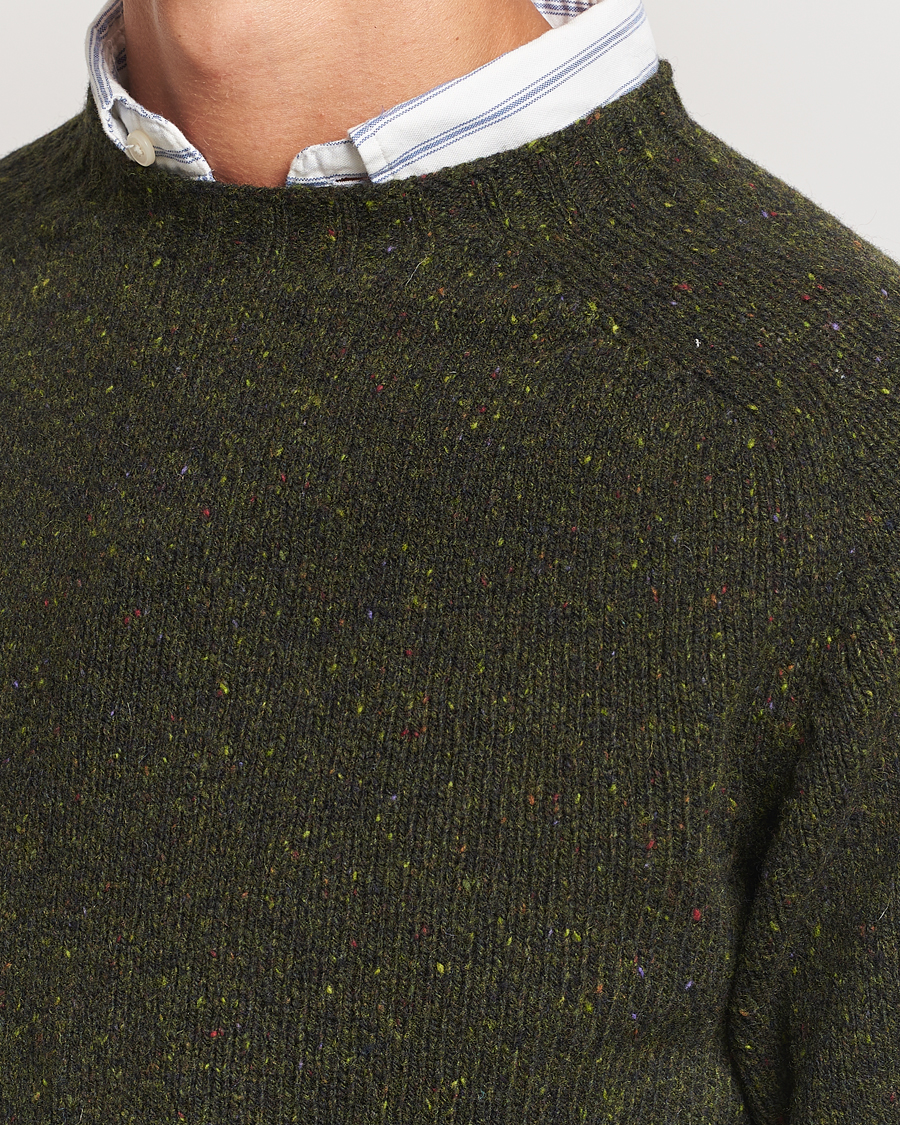 Herren | Pullover | Harley Of Scotland | Donegal Wool Crewneck Harris Green