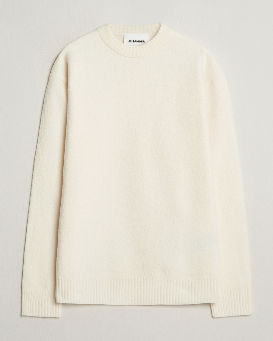 Herren | Pullover | Jil Sander | Boiled Merino Round Neck Sweater Off White