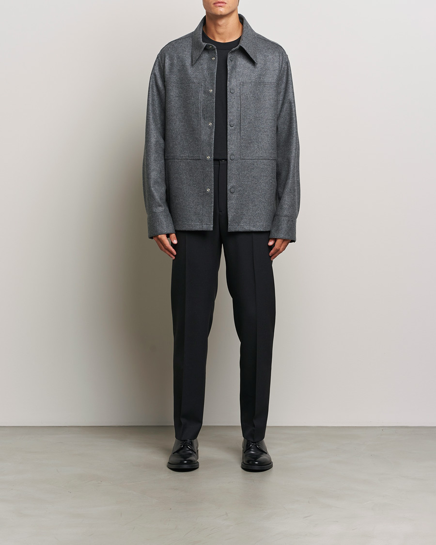 Herren | Hemden | Jil Sander | Wool Flannel Overshirt Grey Melange