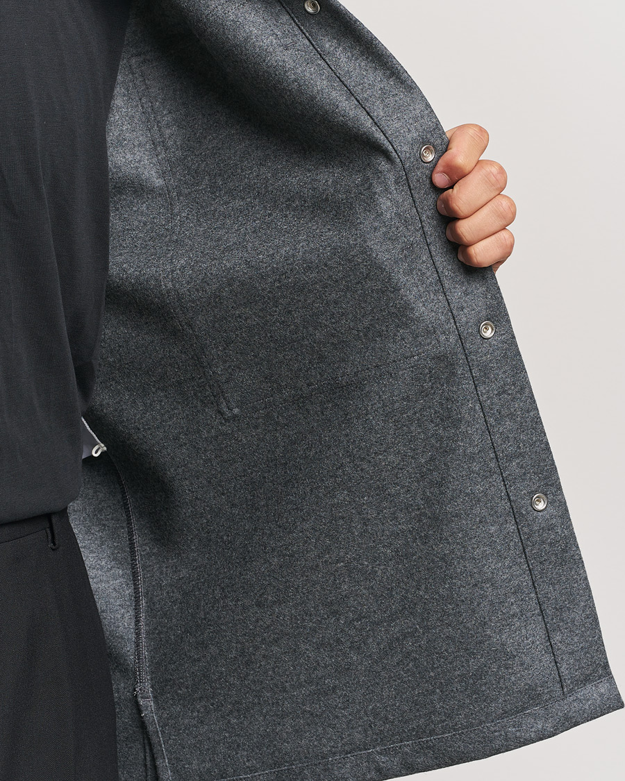 Herren | Hemden | Jil Sander | Wool Flannel Overshirt Grey Melange