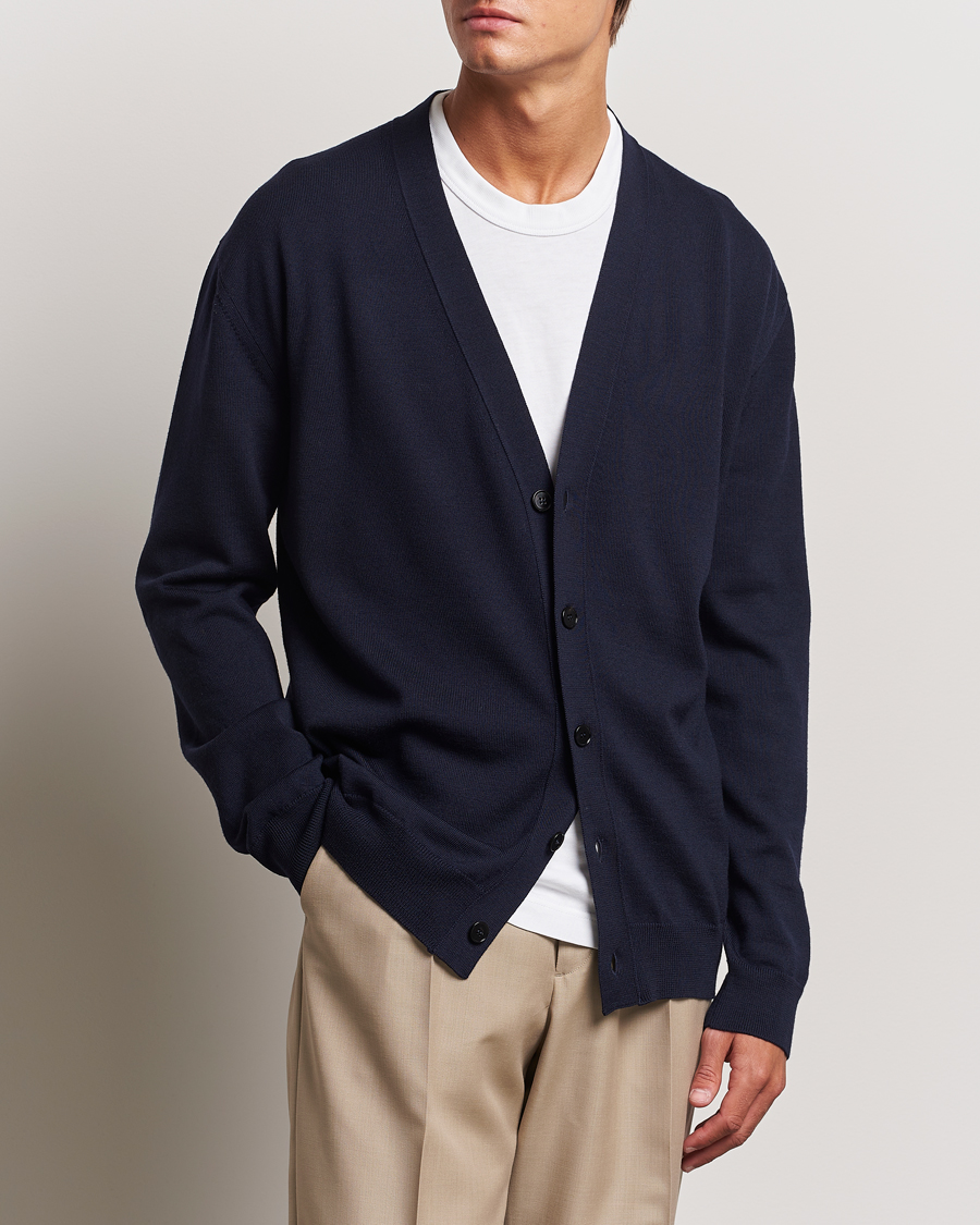 Herren | Pullover | Jil Sander | Superfine Merino Cardigan Navy