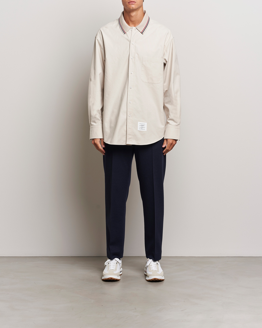 Herren | Hemden | Thom Browne | Knit Collar Flannel Overshirt Off White