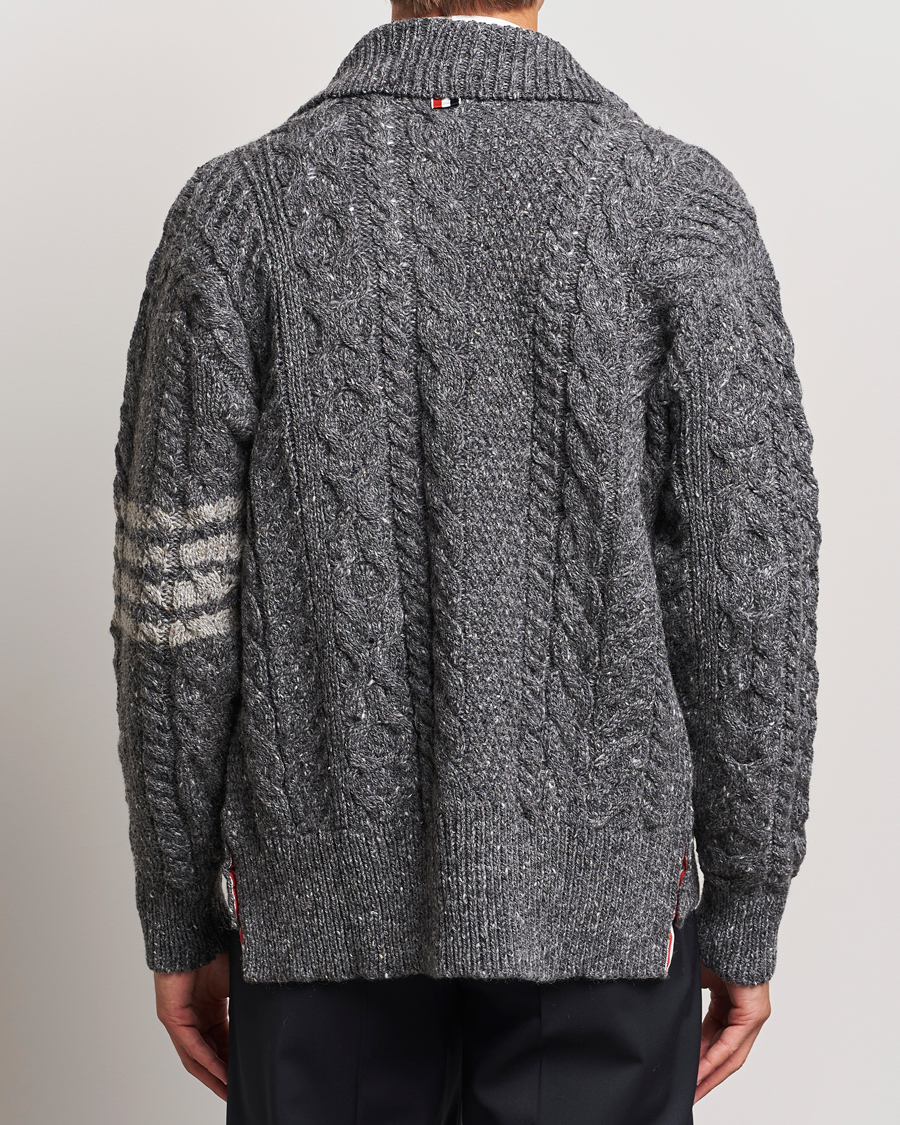 Herren | Pullover | Thom Browne | Donegal Cable Cardigan Medium Grey