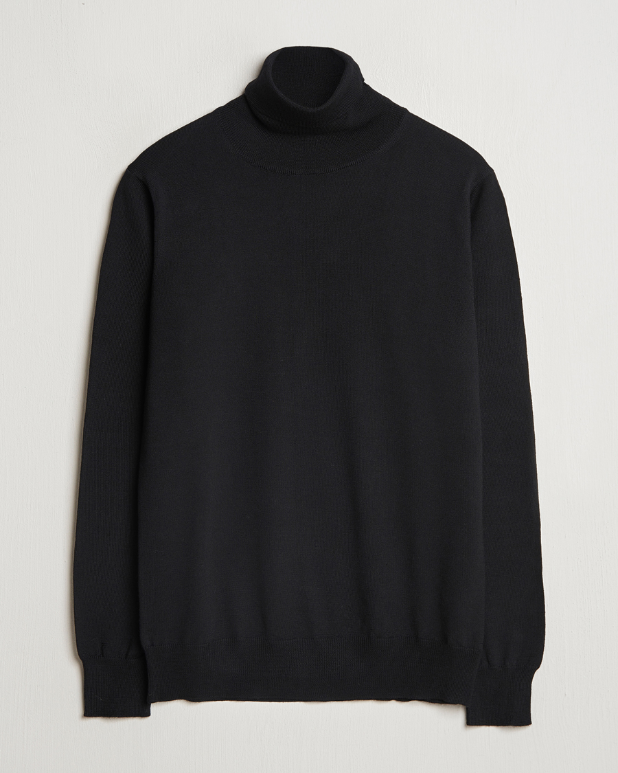 Herren | Pullover | Morgano | Extra Fine Merino Wool Rollneck Black
