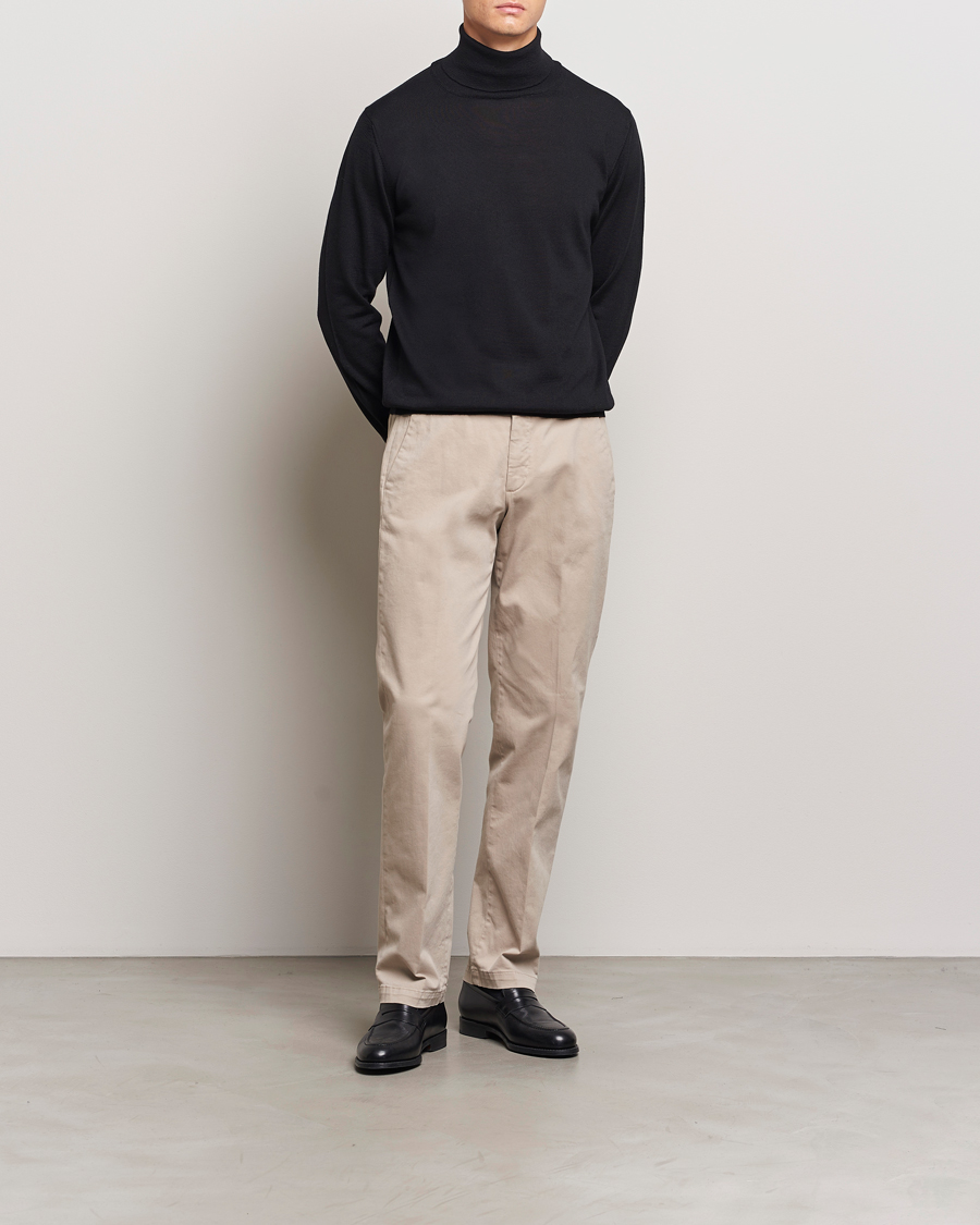 Herren | Pullover | Morgano | Extra Fine Merino Wool Rollneck Black