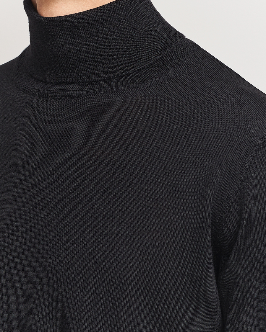 Herren | Pullover | Morgano | Extra Fine Merino Wool Rollneck Black