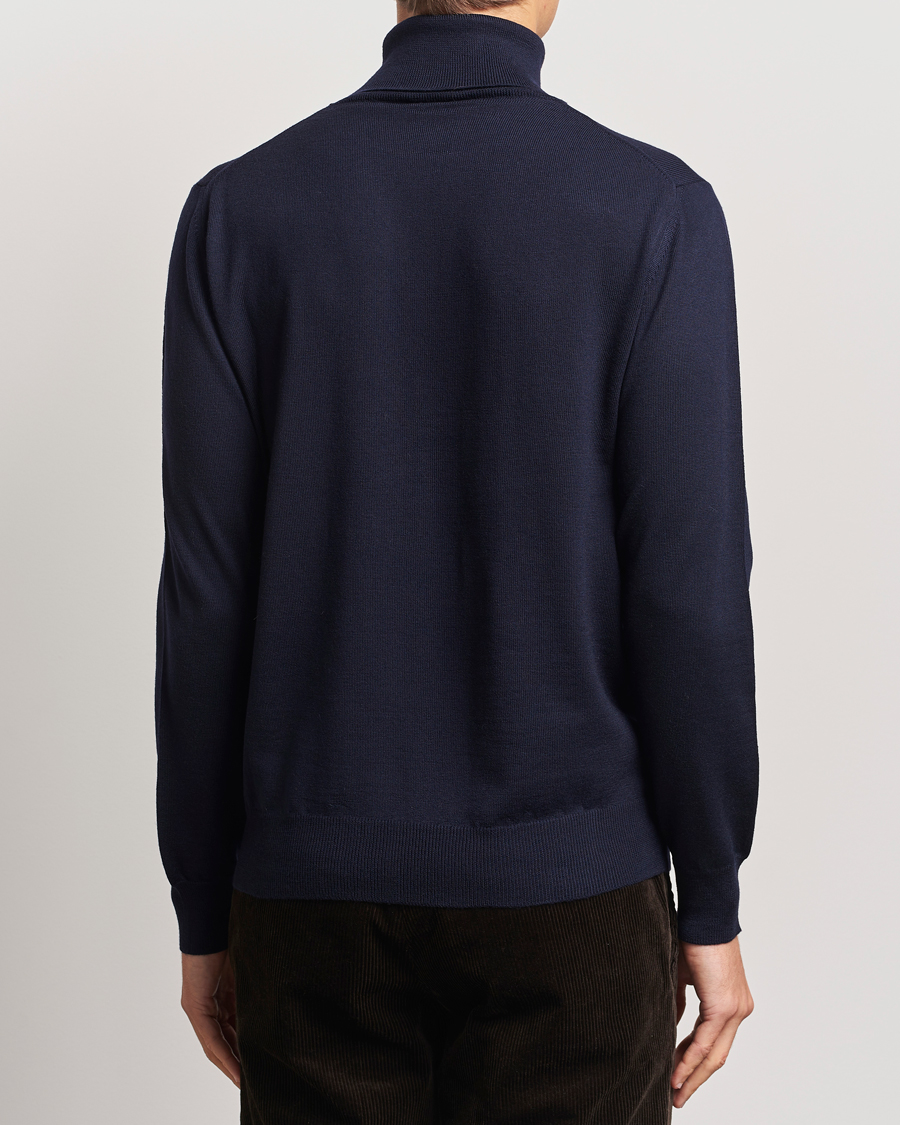 Herren | Pullover | Morgano | Extra Fine Merino Wool Rollneck Navy