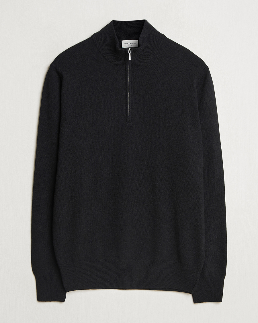 Herren | Pullover | Morgano | Wool/Cashmere Half-Zip Black