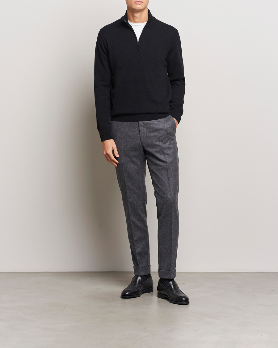Herren | Pullover | Morgano | Wool/Cashmere Half-Zip Black