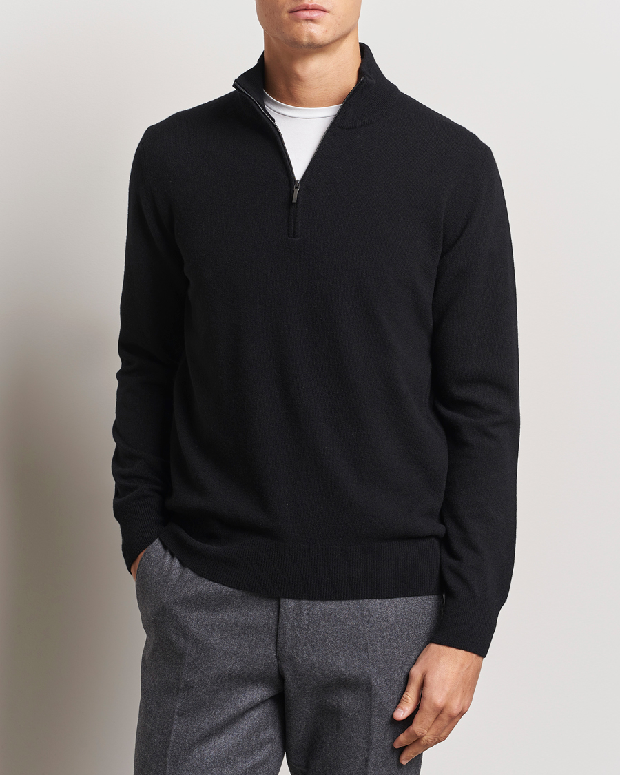 Herren | Pullover | Morgano | Wool/Cashmere Half-Zip Black