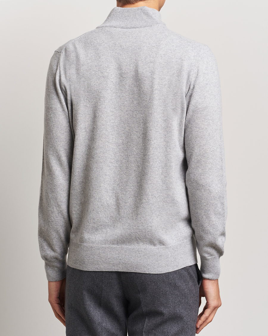 Herren | Pullover | Morgano | Wool/Cashmere Half-Zip Mid Grey