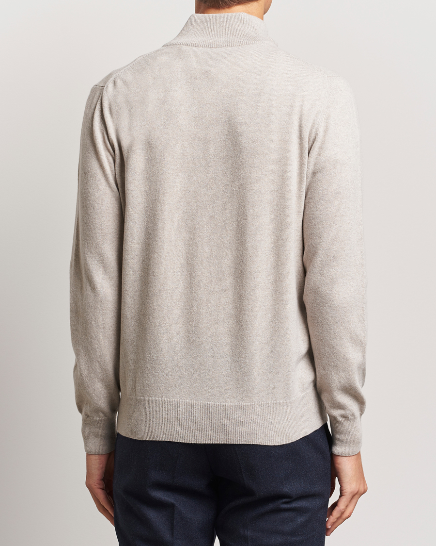 Herren | Pullover | Morgano | Wool/Cashmere Half-Zip Beige