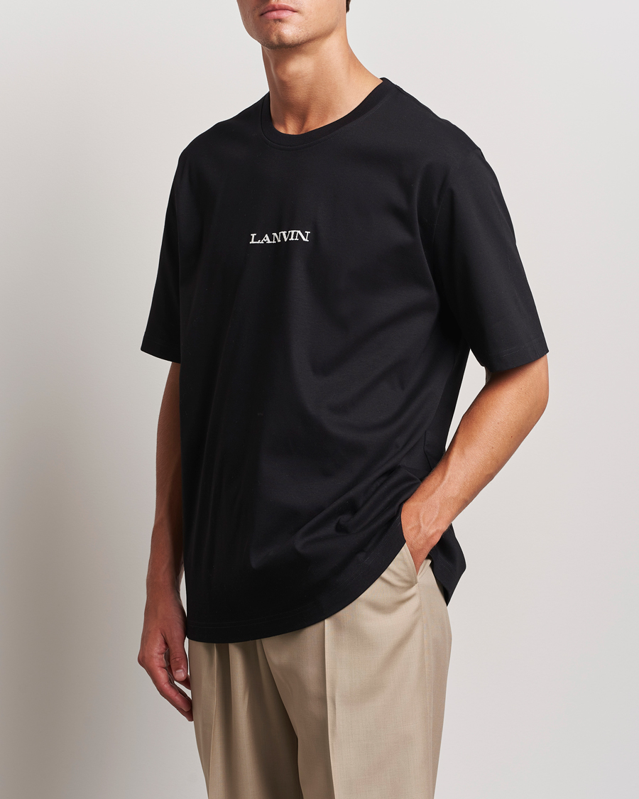 Herren | T-Shirts | Lanvin | Embroidered Logo T-Shirt Black