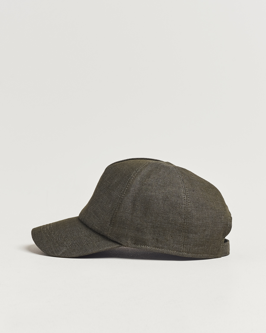 Herren | Wigéns Baseball Linen Cap Dark Olive | Wigéns | Baseball Linen Cap Dark Olive