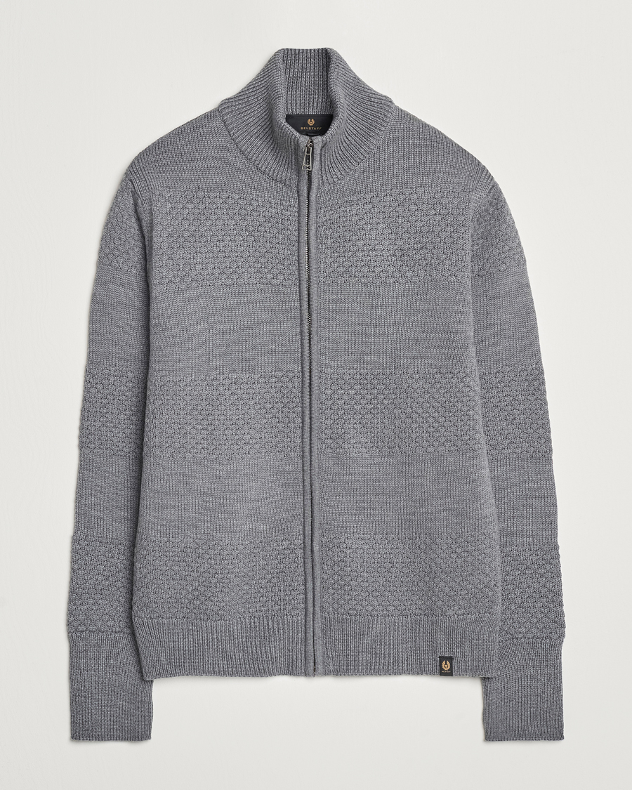 Herren | Pullover | Belstaff | Sternway Knitted Zip Cardigan Grey Heather