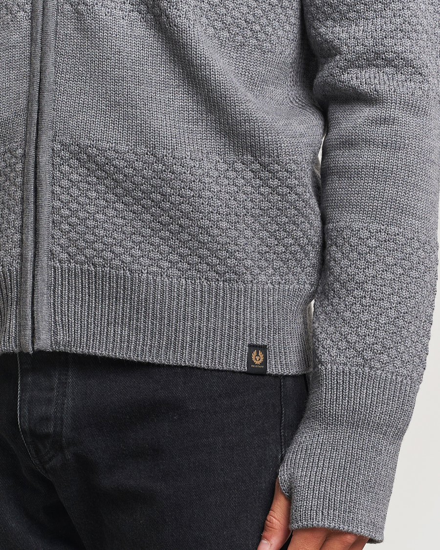 Herren | Pullover | Belstaff | Sternway Knitted Zip Cardigan Grey Heather