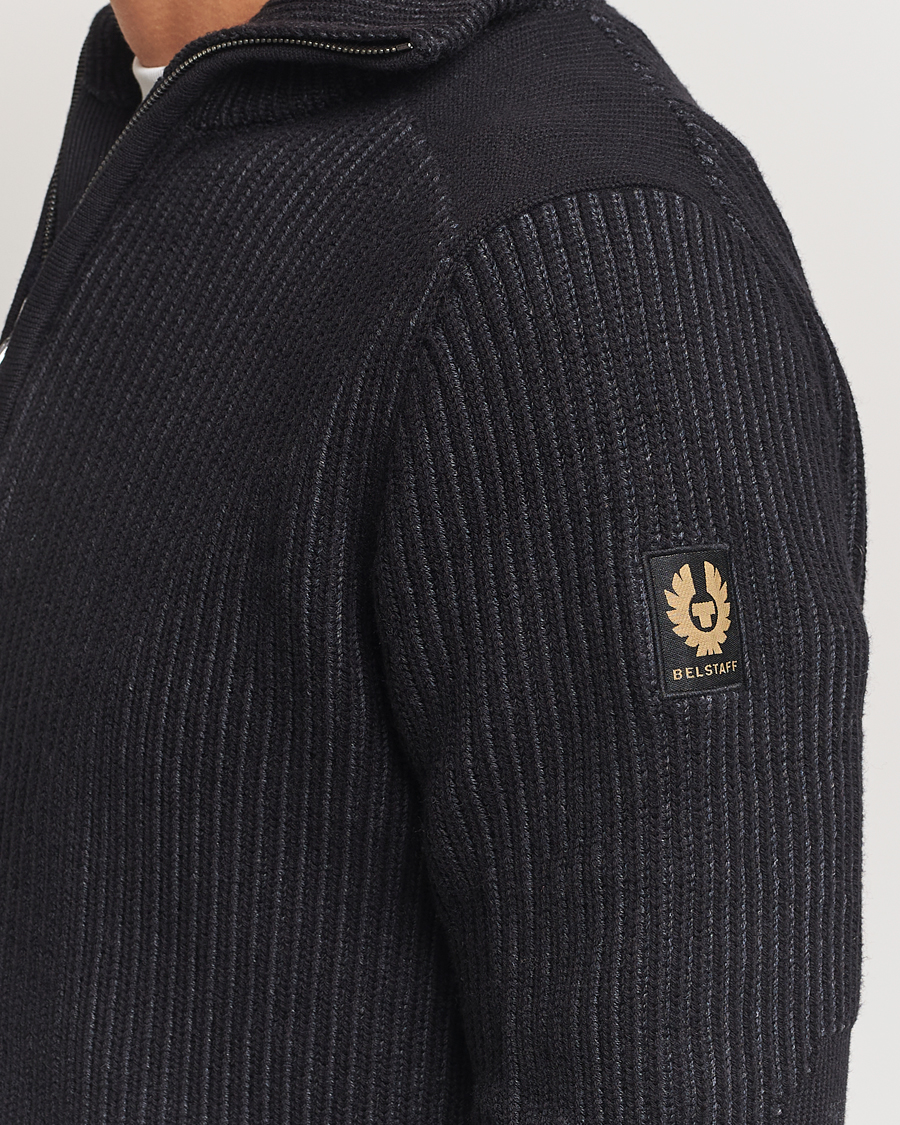 Herren | Pullover | Belstaff | Stanley Cotton/Wool Quarter Zip Black