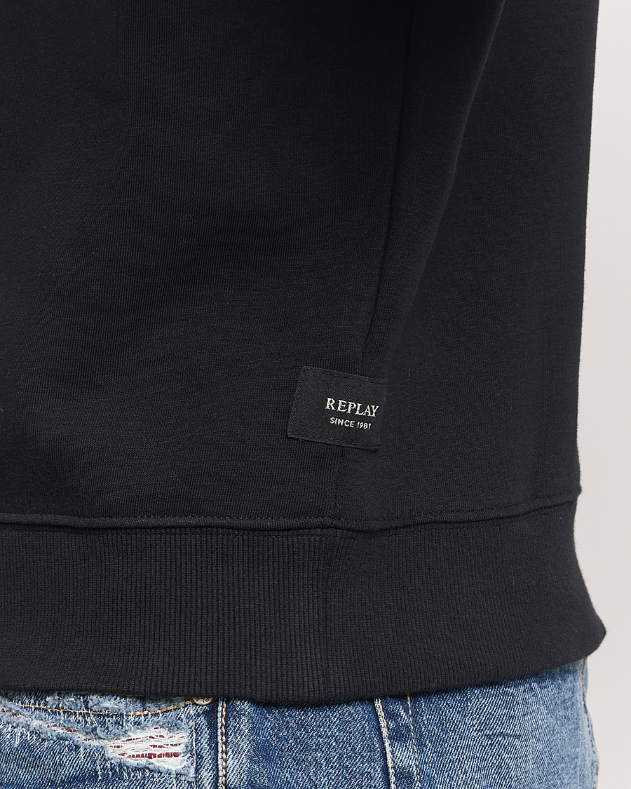 Herren | Pullover | Replay | Tonal Logo Crew Neck Sweatshirt Black