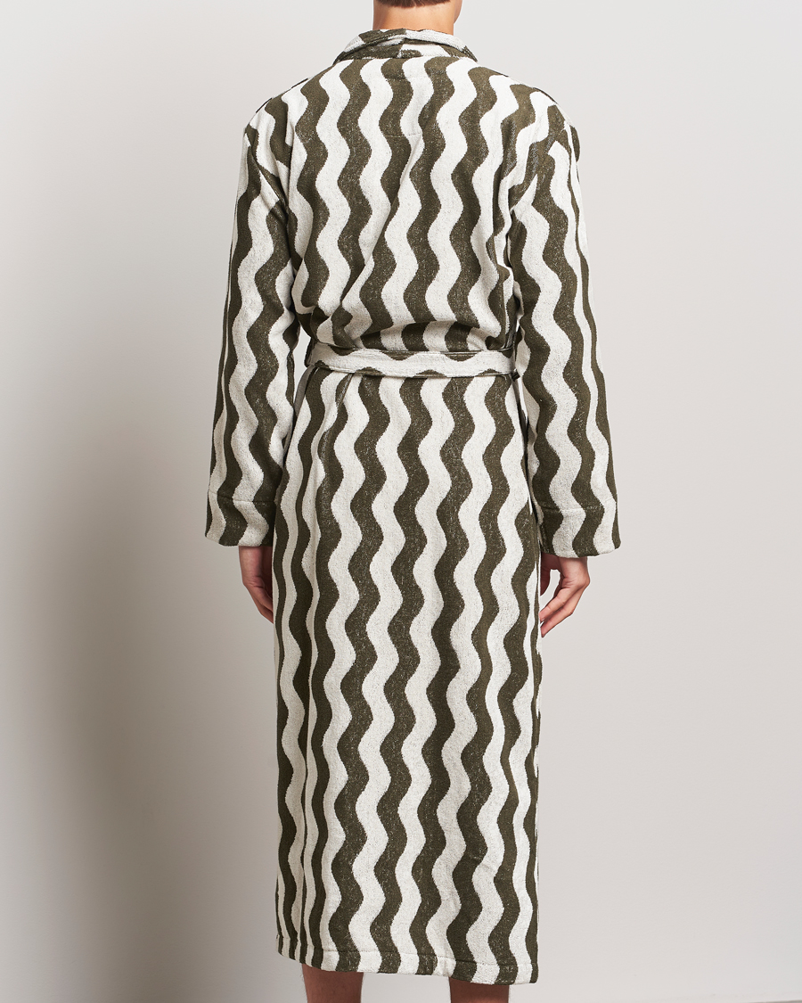 Herren | Schlafanzüge & Bademäntel | OAS | Forest Waver Long Robe Green/White