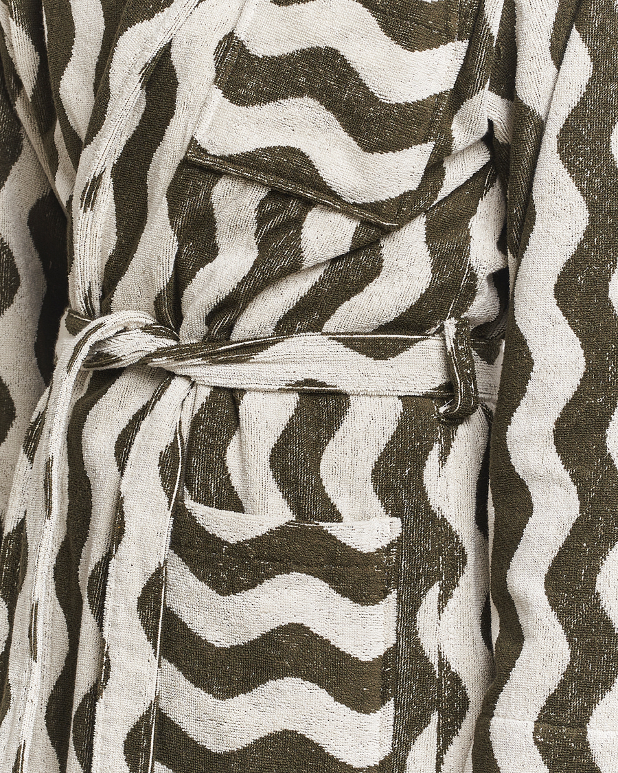 Herren | Schlafanzüge & Bademäntel | OAS | Forest Waver Long Robe Green/White