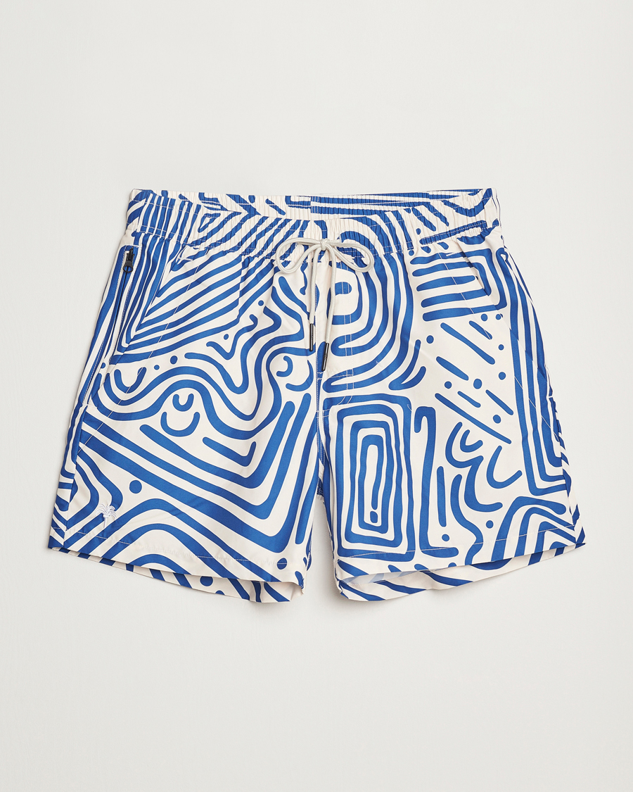 Herren | Badehosen | OAS | Eldovado Swim Shorts Blue/White