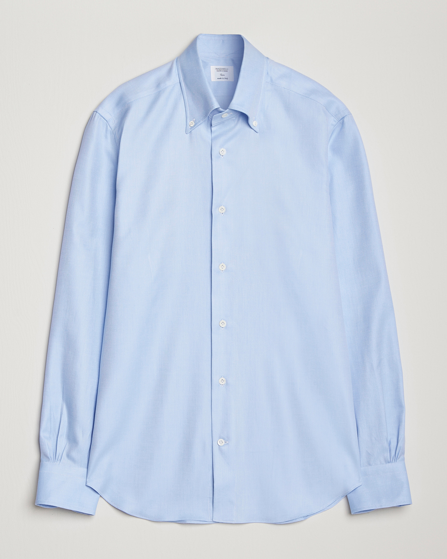 Herren | Hemden | Mazzarelli | Soft Twill Button Down Shirt Light Blue