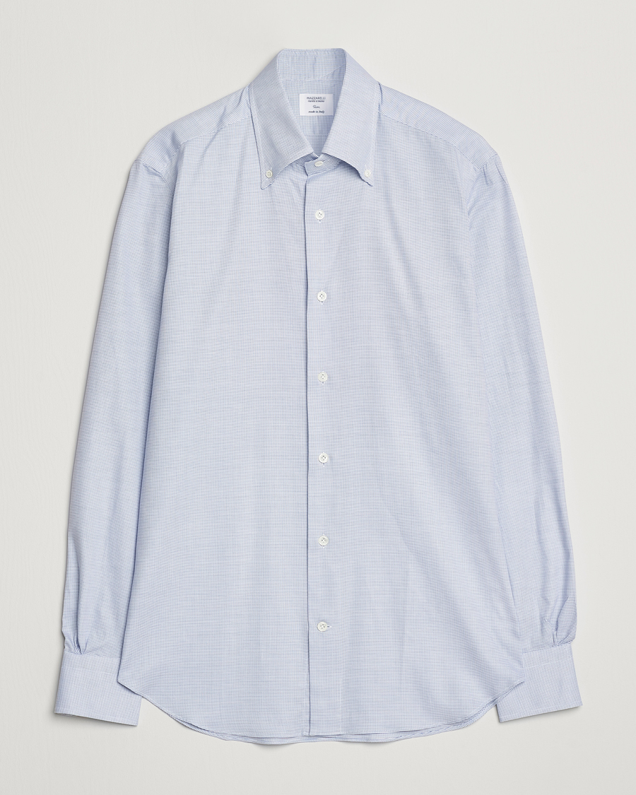 Herren | Hemden | Mazzarelli | Soft Cotton Button Down Shirt Light Blue